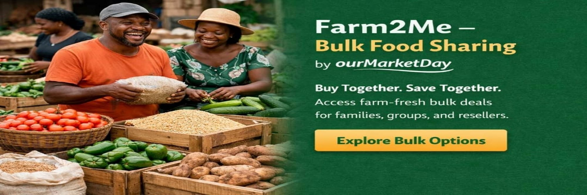 🌾🚜 Farm2Me &mdash; Bulk Food Sharing by OurMarketDay 🧺
