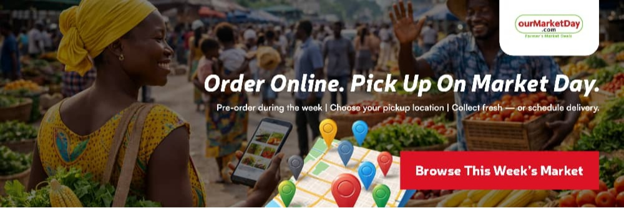 Slide Order Online, Pick Up on Market Day